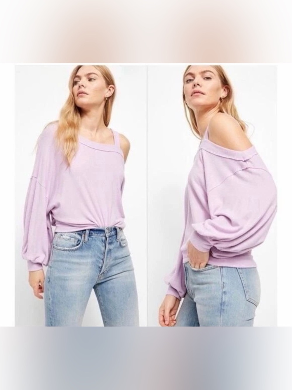 We The Free Off-Shoulder Lightweight Sweater - Lavender